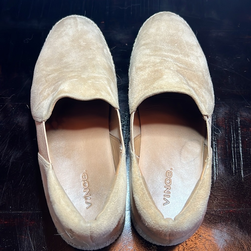 VINCE. Blush Straw Tweed Platform Sneakers - Picture 5 of 9